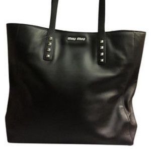 Miu Miu studded shopper Cal skin Leather Tote